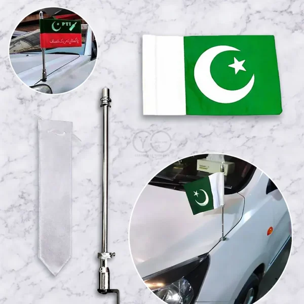 Car Flag with cover and Pole / Rod