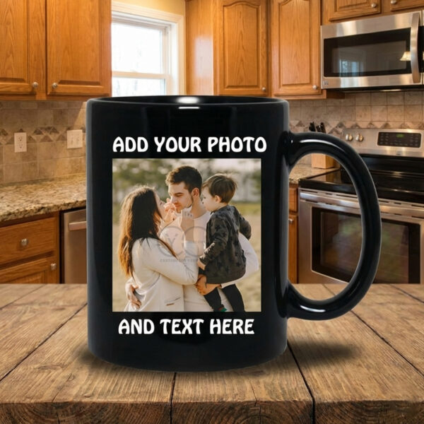 Customized Black Mug with Photo or Text